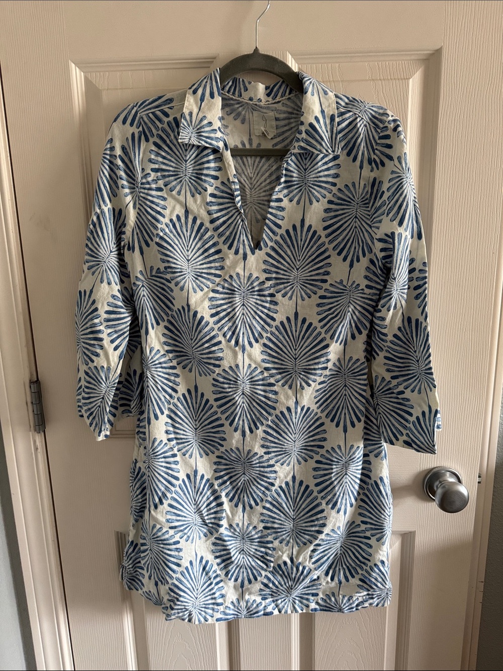 Joie Blue and White Floral Burst Tunic Dress